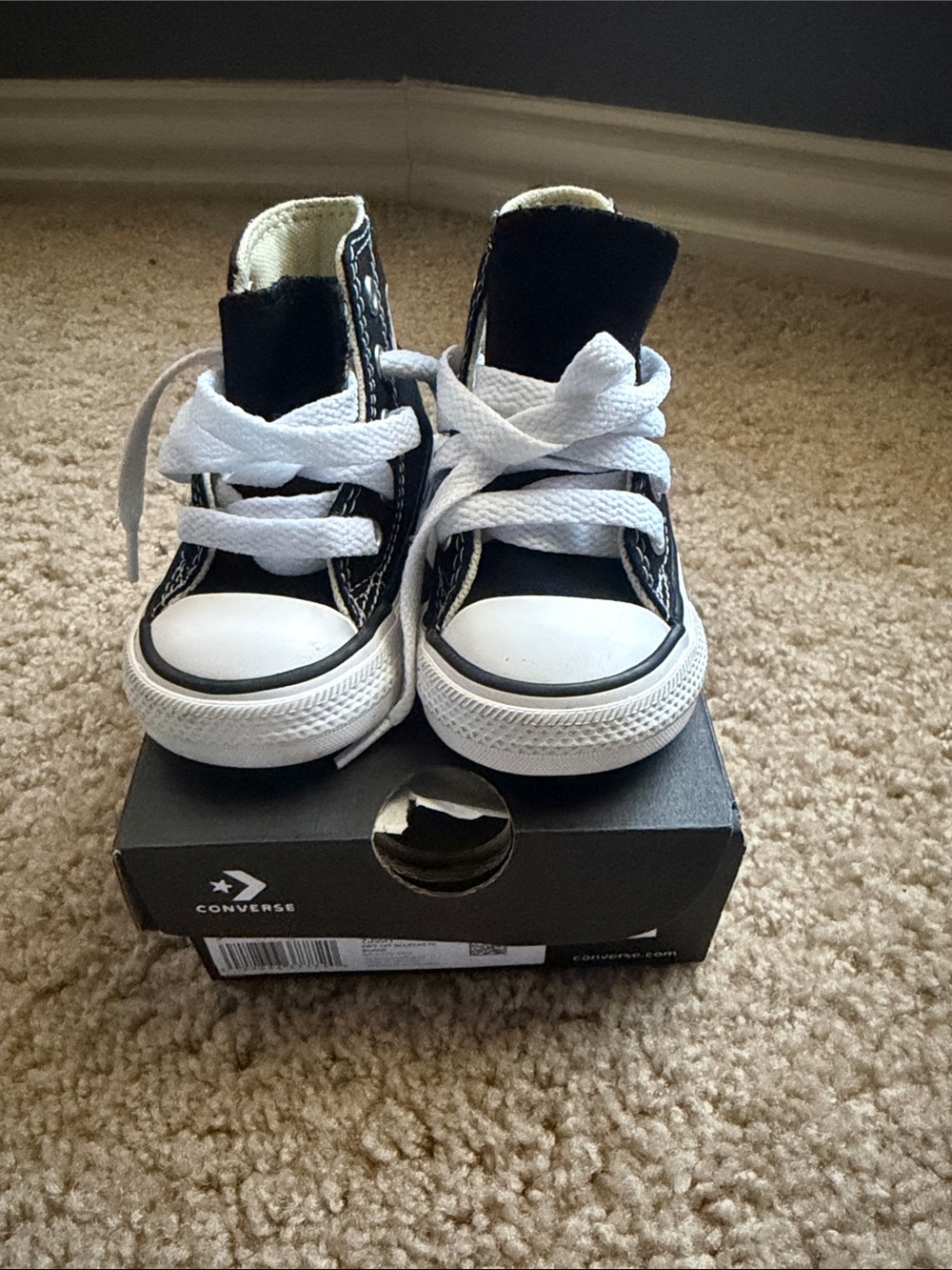 Converse Baby Black and White High-Top Sneakers